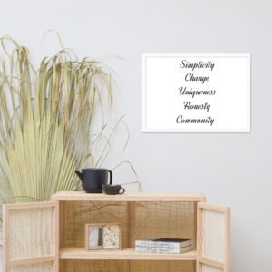 Keoly Values Framed matte paper poster